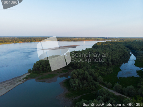 Image of Aerial view of big siberian Ob river