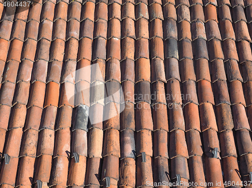 Image of red roof tiles background