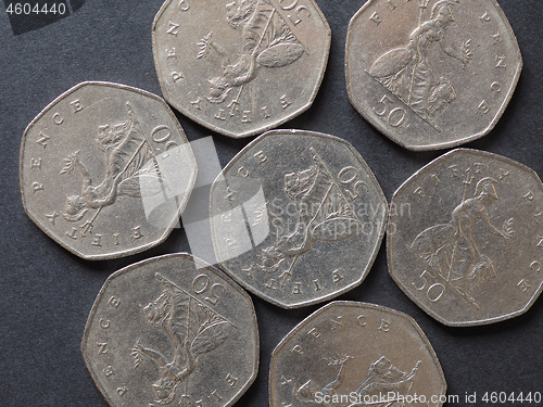 Image of 50 pence coin, United Kingdom
