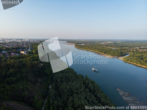 Image of Aerial view of big siberian Ob river