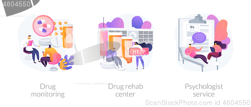 Image of Addiction treatment vector concept metaphors.