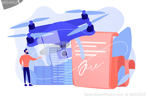 Image of Drone flying regulations concept vector illustration.