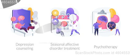 Image of Mental disorder treatment vector concept metaphors.