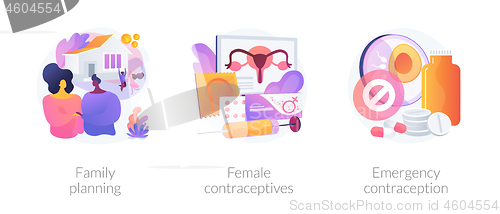 Image of Family planning and birth control vector concept metaphors.