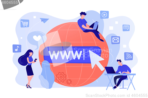 Image of Internet addiction concept vector illustration.