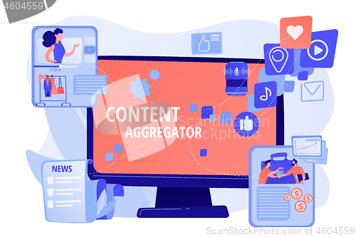 Image of Content aggregator concept vector illustration