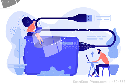 Image of External hard drive concept vector illustration.