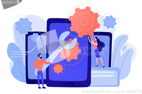 Image of Smartphone repair concept vector illustration.