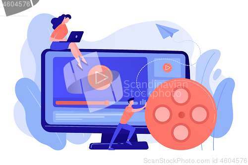 Image of Video content marketing concept vector illustration.