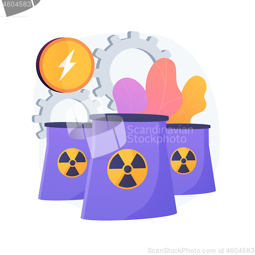 Image of Nuclear power plant, atomic reactors, energy production vector concept metaphor.