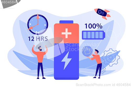 Image of Battery runtime concept vector illustration.