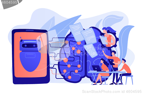 Image of Chatbot passing the Turing test concept vector illustration.