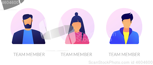 Image of Team member vector concept metaphors.