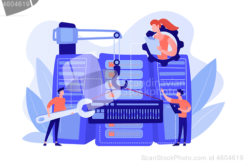 Image of Big data engineering concept vector illustration.