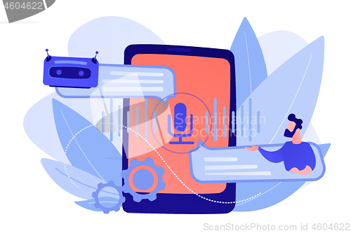 Image of Chatbot voice controlled virtual assistant concept vector illustration.