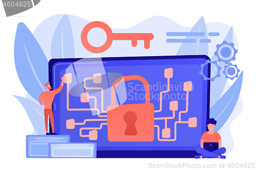 Image of Cryptography and encryption concept vector illustration.