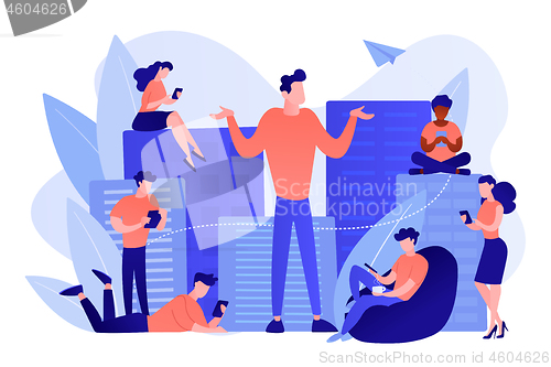 Image of Smartphone addiction concept vector illustration.