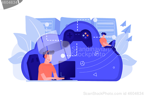 Image of Cloud gaming concept vector illustration.