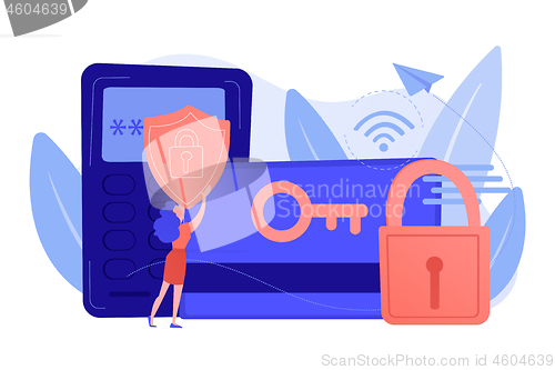 Image of Security access card concept vector illustration.