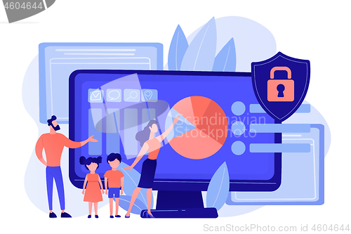 Image of Parental control software concept vector illustration.