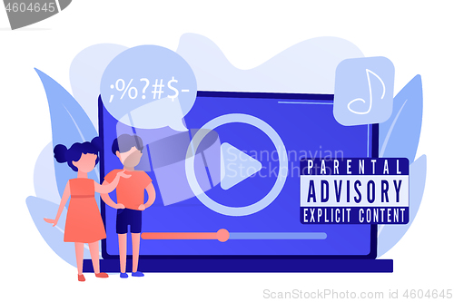 Image of Parental advisory music concept vector illustration.