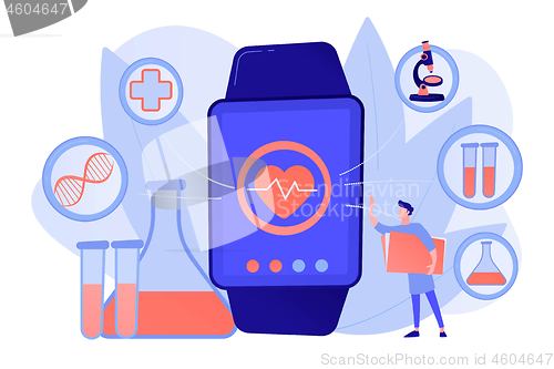 Image of Smartwatch health tracker concept vector illustration.