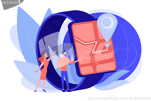 Image of Smartwatch navigation concept vector illustration.