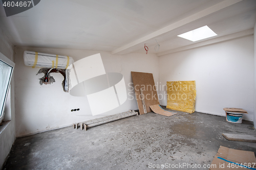 Image of interior of construction site with white drywall