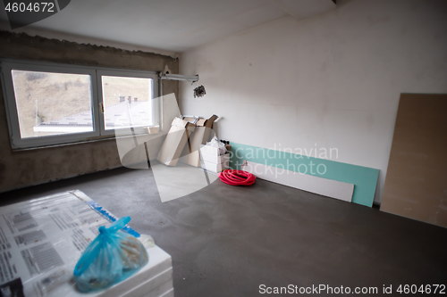 Image of interior of construction site with white drywall