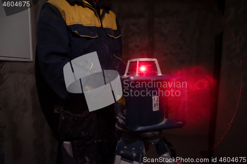 Image of Laser equipment at a construction site