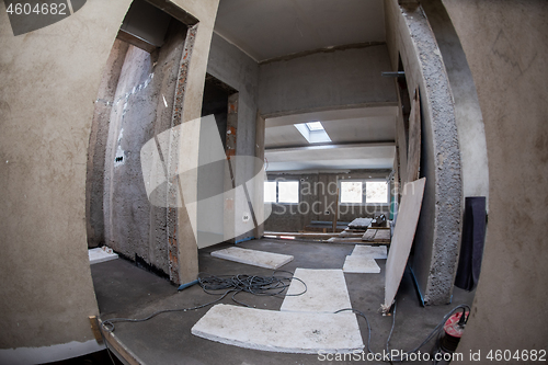 Image of Construction site with concrete walls