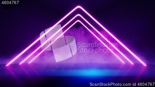 Image of neon lights smoke background