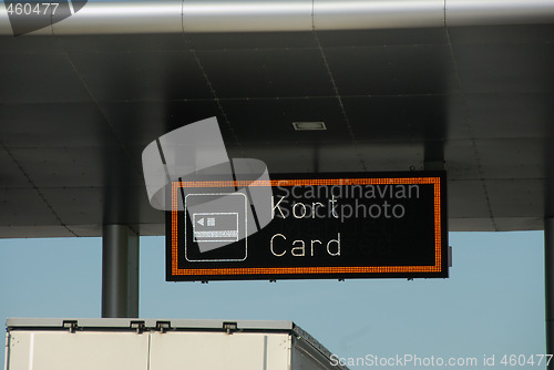 Image of Tollroad,  Electronic Kort/Card sign.