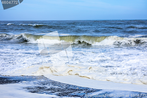 Image of stormy ocean scenery background