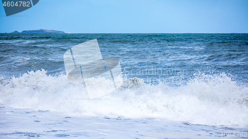 Image of stormy ocean scenery background