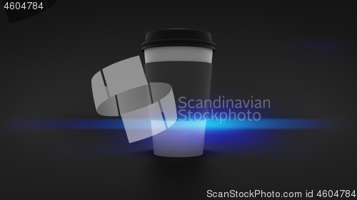 Image of black coffee to go cup isolated on black background