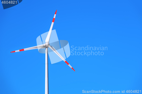 Image of wind energy detail blue sky