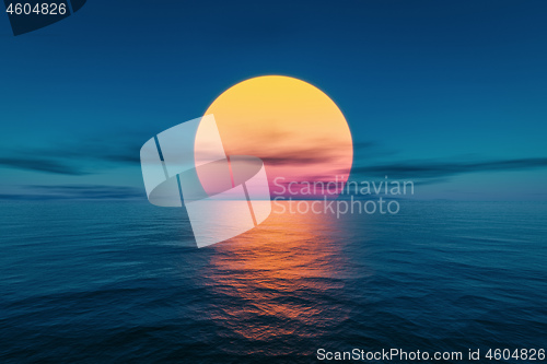 Image of great sunset over the ocean