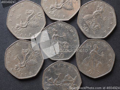 Image of 50 pence coin, United Kingdom