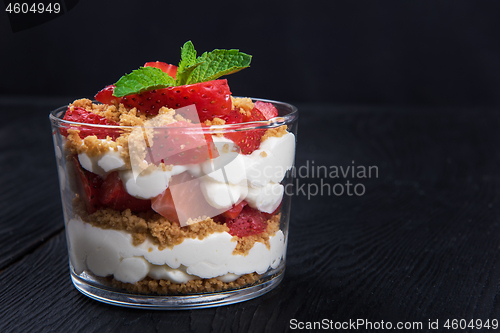 Image of Strawberry with cookie and cream dessert