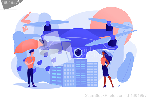 Image of Meteorology drones concept vector illustration.