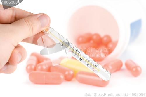 Image of Human Hand with thermometer