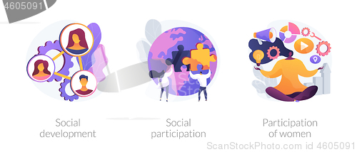 Image of Social engagement abstract concept vector illustrations.