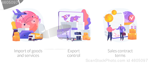 Image of Global trade, distribution and logistics abstract concept vector illustrations.