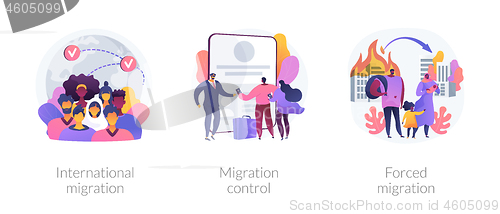 Image of Population displacement, refugees abstract concept vector illustrations.