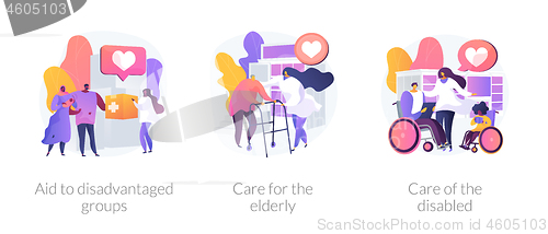 Image of Social support for people in need abstract concept vector illustrations.
