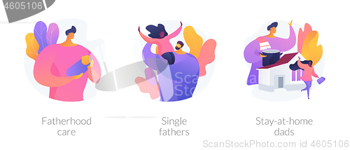 Image of Men taking paternity leave abstract concept vector illustrations