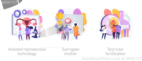 Image of Fertility treatment and artificial insemination abstract concept vector illustrations.