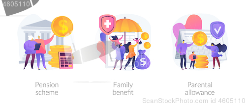 Image of Social security payments abstract concept vector illustrations.