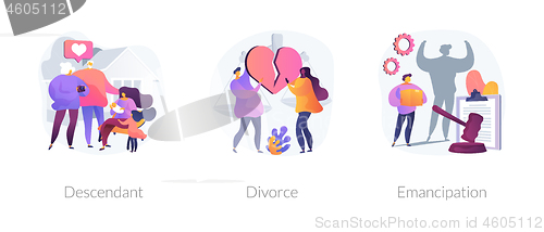 Image of Society issues abstract concept vector illustrations.